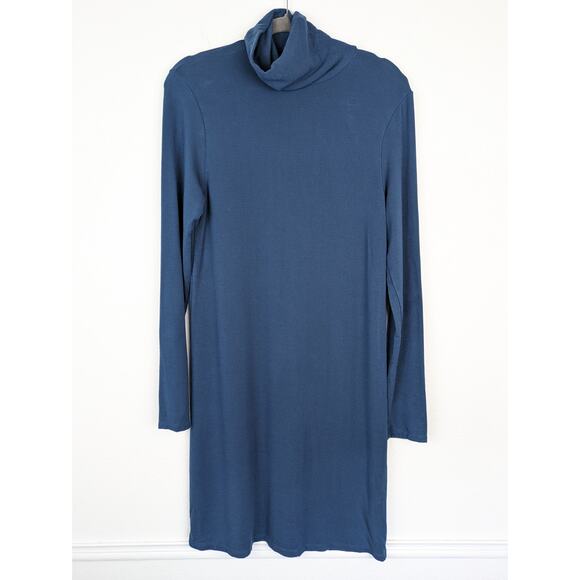 Majestic Filatures Dress French Terry Cowl Deluxe Tee Minimalist Blue Size M - Picture 1 of 10